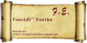 Fosztó Etelka névjegykártya